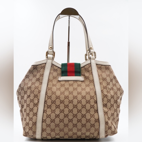 D37❤️Gucci GG Canvas new Ladies Web Tote - Picture 2 of 13